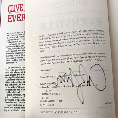Everville by Clive Barker SIGNED! [FIRST EDITION / FIRST PRINTING] 1994
