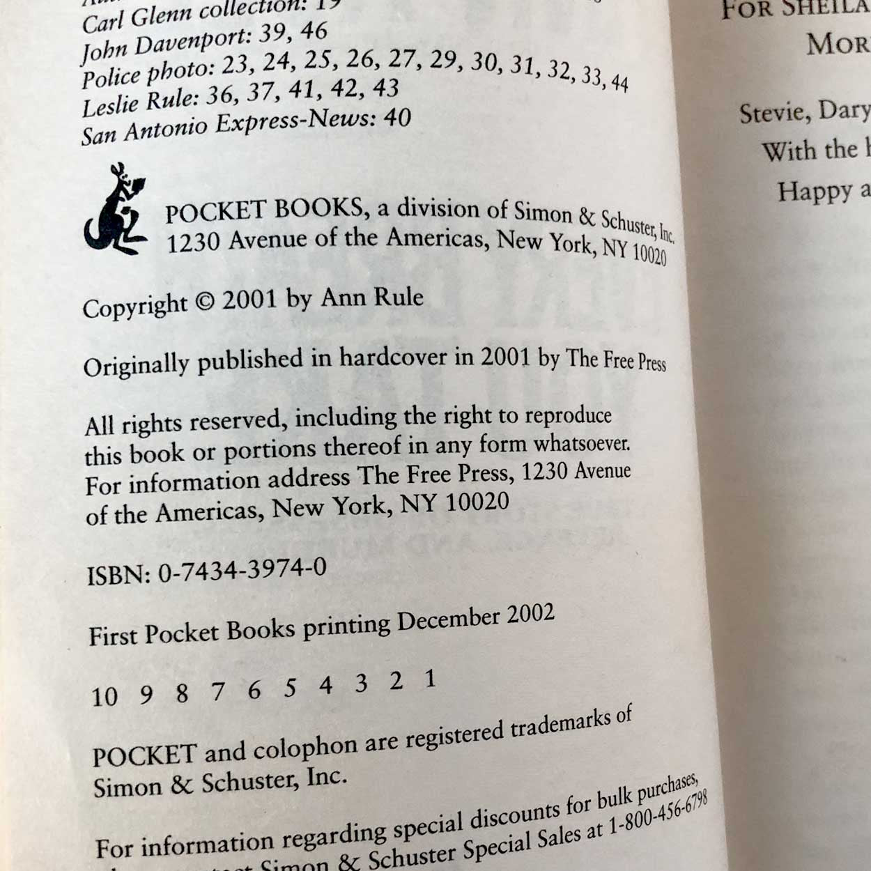 Every Breath You Take by Ann Rule [FIRST PAPERBACK PRINTING / 2001]