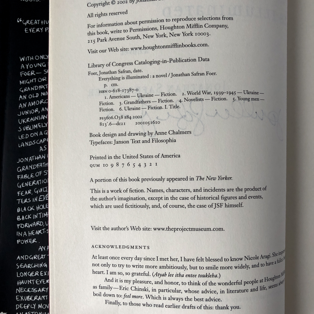 Everything is Illuminated by Jonathan Safran Foer [SIGNED FIRST EDITION] - Bookshop Apocalypse