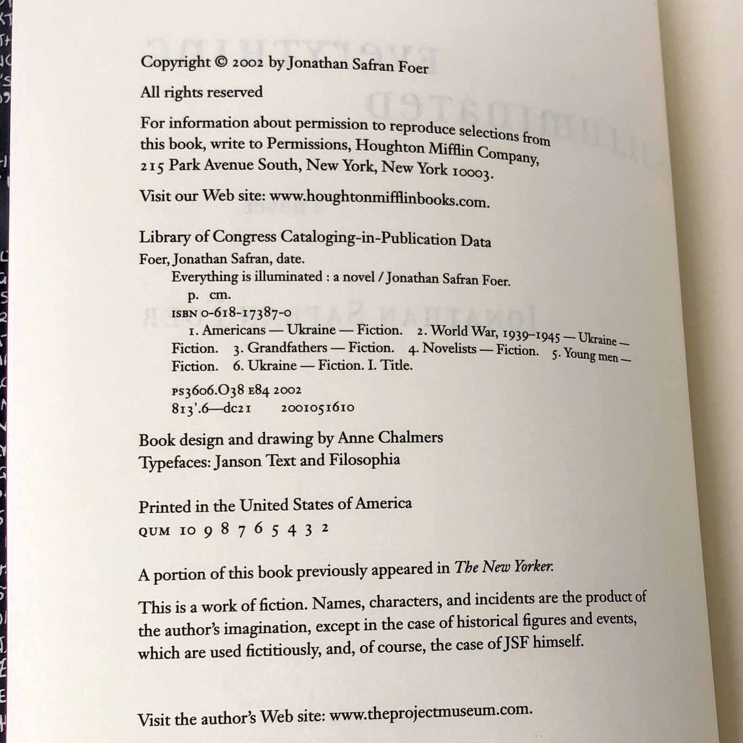 Everything is Illuminated by Jonathan Safran Foer [FIRST EDITION] 2002