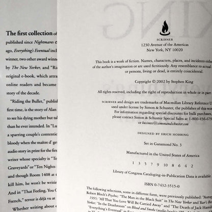 Everything's Eventual: 14 Dark Tales by Stephen King [FIRST EDITION / FIRST PRINTING] 2002