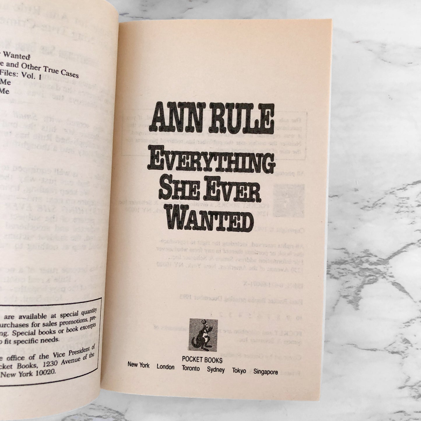 Everything She Ever Wanted by Ann Rule [FIRST PAPERBACK PRINTING] 1993