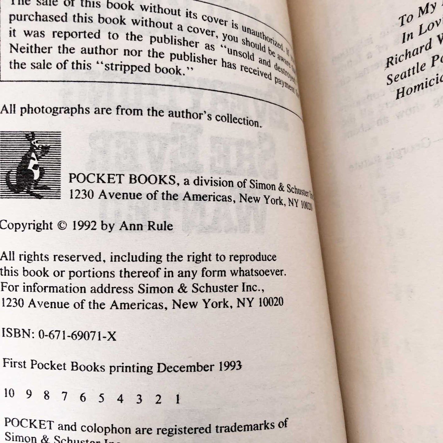 Everything She Ever Wanted by Ann Rule [FIRST PAPERBACK PRINTING] 1993