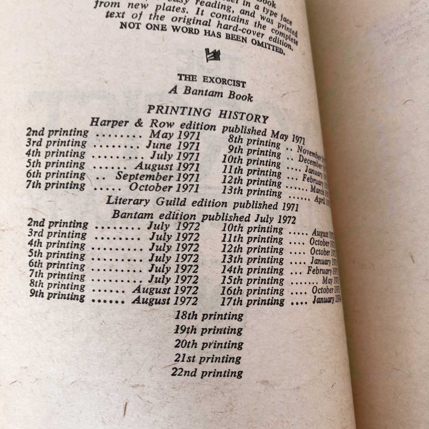 The Exorcist by William Peter Blatty [1974 PAPERBACK]