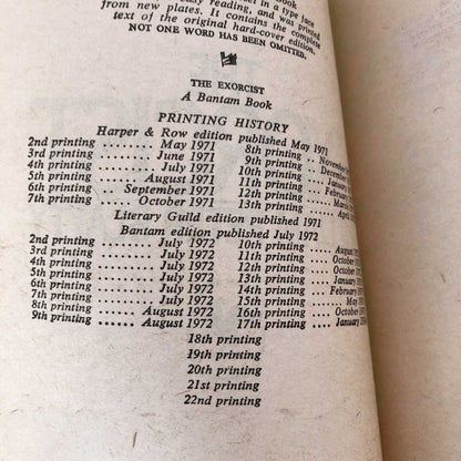 The Exorcist by William Peter Blatty [1974 PAPERBACK]