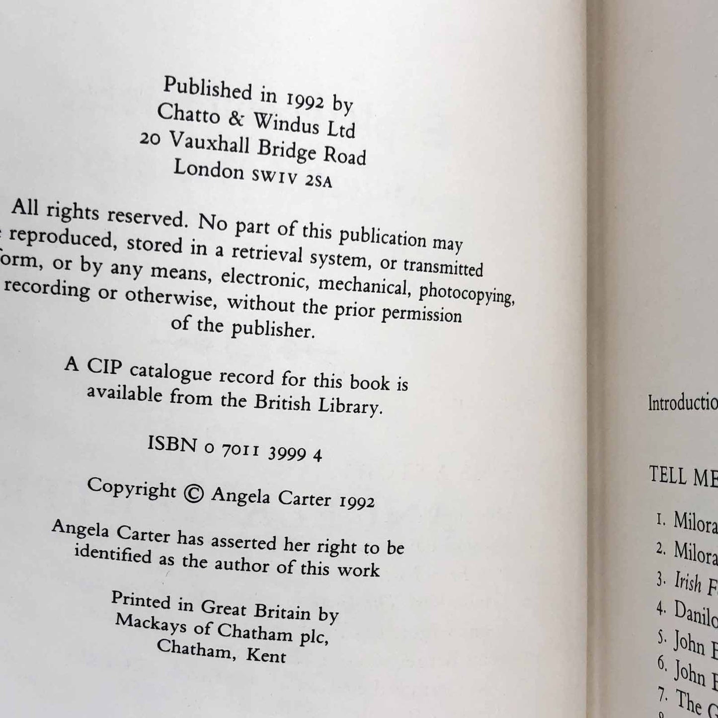 Expletives Deleted: Selected Writings by Angela Carter [U.K. FIRST EDITION] 1992