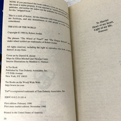 The Eye of the World by Robert Jordan [1990 PAPERBACK] Wheel of Time #1