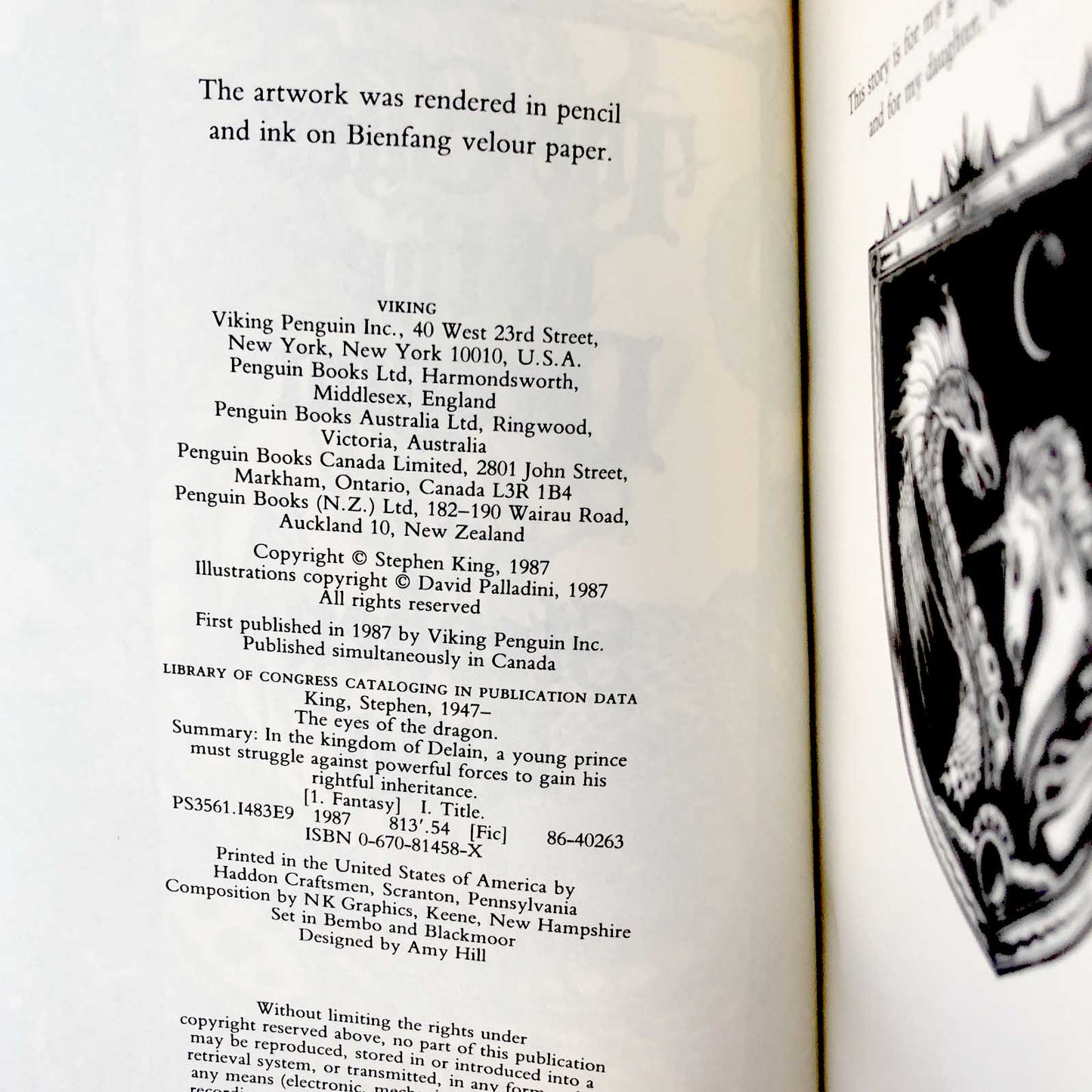 The Eyes of the Dragon by Stephen King [FIRST EDITION / 1987]