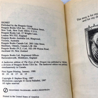 The Eyes of the Dragon by Stephen King [1988 PAPERBACK]