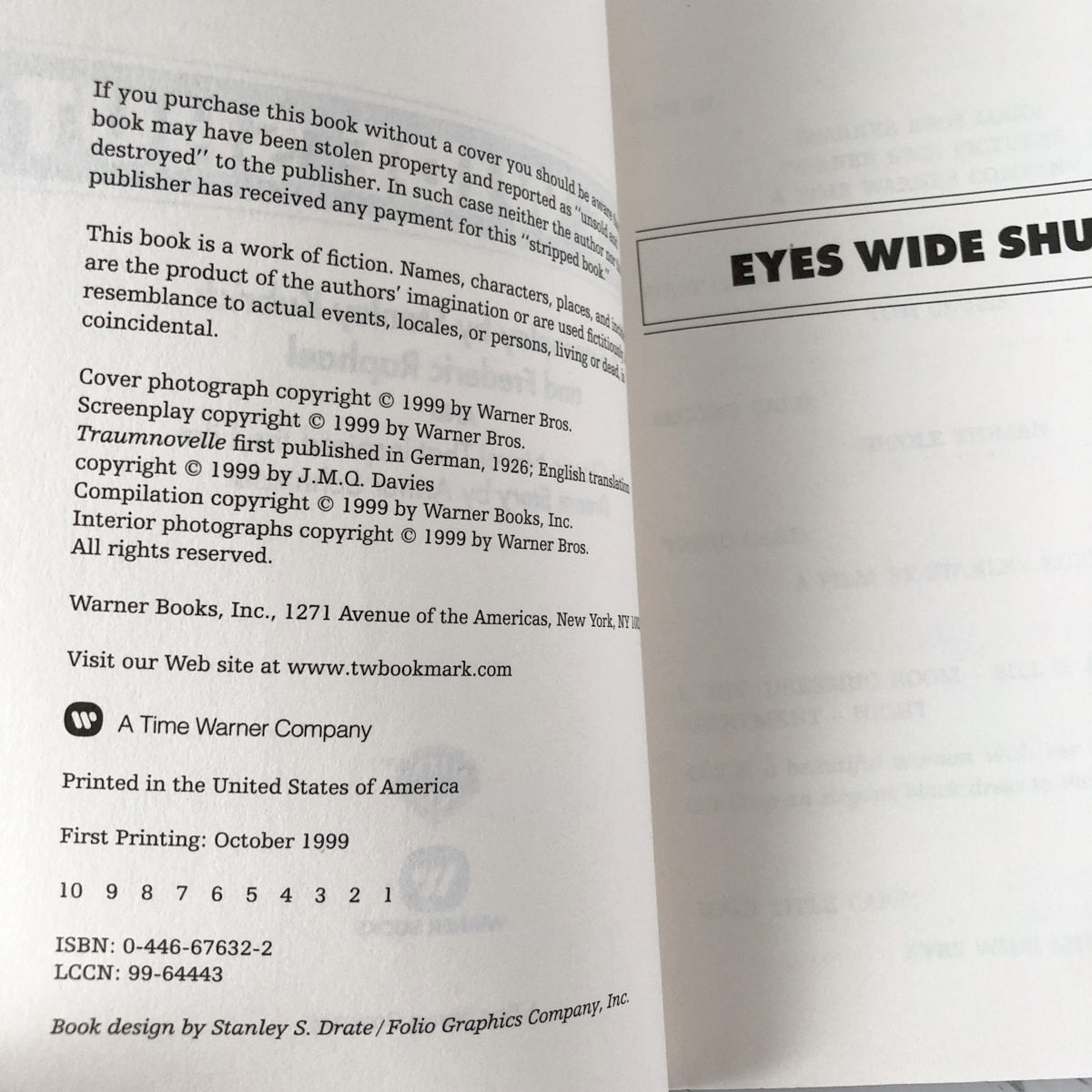 Eyes Wide Shut by Stanley Kubrick & & Dream Story by Arthur Schnitzler [TRADE PAPERBACK] - Bookshop Apocalypse