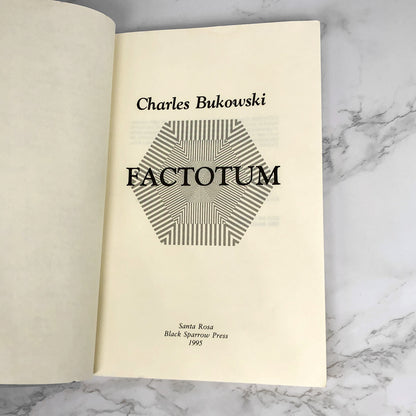 Factotum by Charles Bukowski [FIRST EDITION] 1995 ☙ Black Sparrow Press
