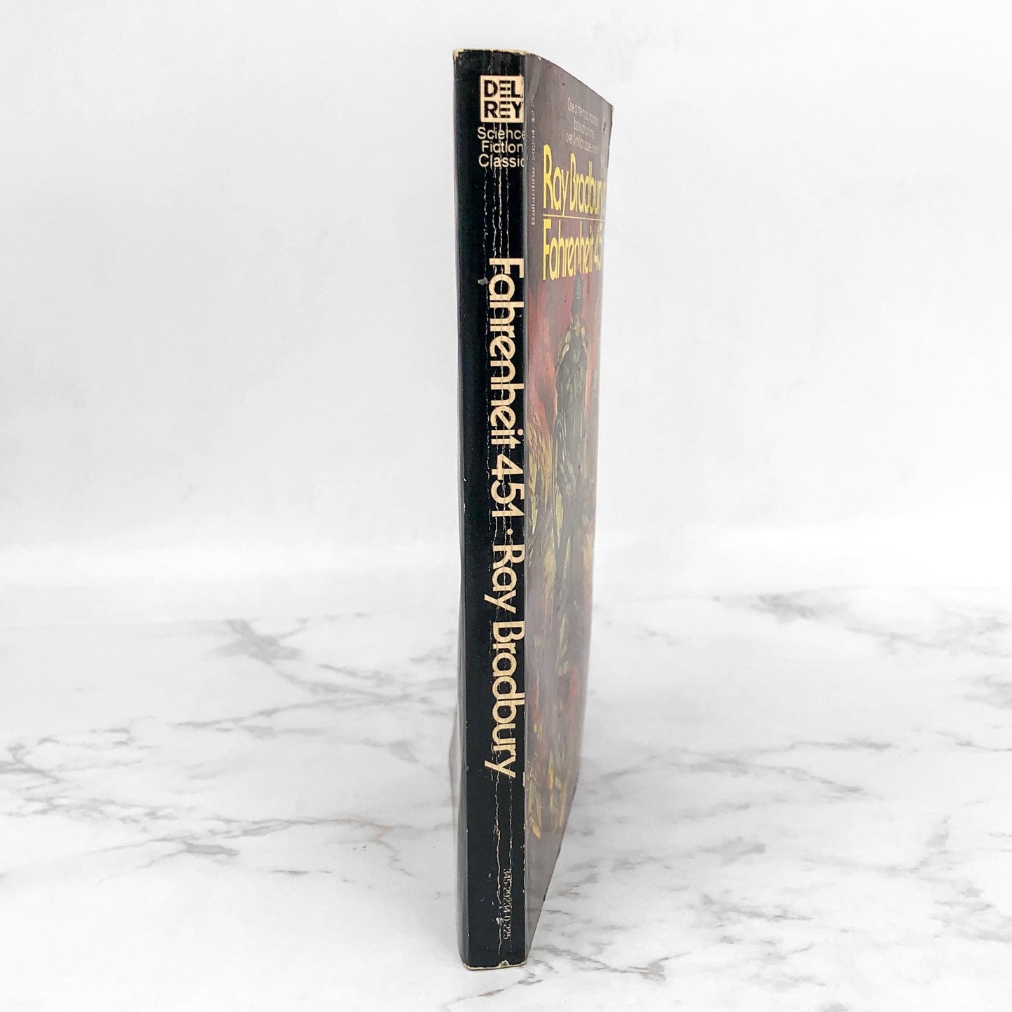 Fahrenheit 451 by Ray Bradbury [1980 PAPERBACK] Rare Barron Storey Cover • Del-Rey