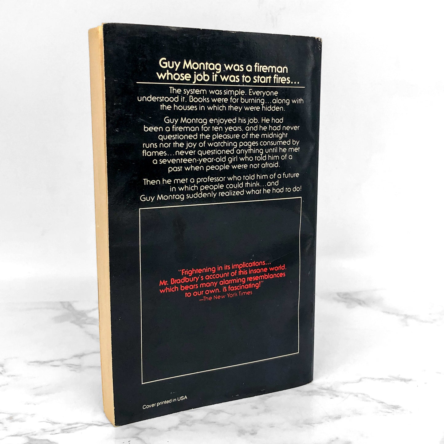 Fahrenheit 451 by Ray Bradbury [1980 PAPERBACK] Rare Barron Storey Cover • Del-Rey