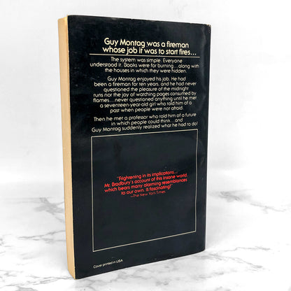 Fahrenheit 451 by Ray Bradbury [1980 PAPERBACK] Rare Barron Storey Cover • Del-Rey