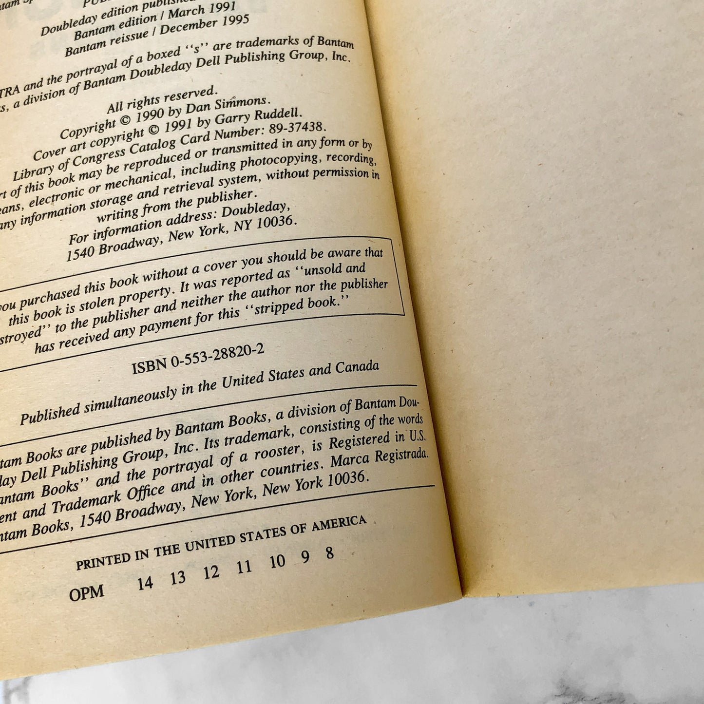 The Fall of Hyperion by Dan Simmons [PAPERBACK RE-ISSUE] 1995 • Hyperion #2