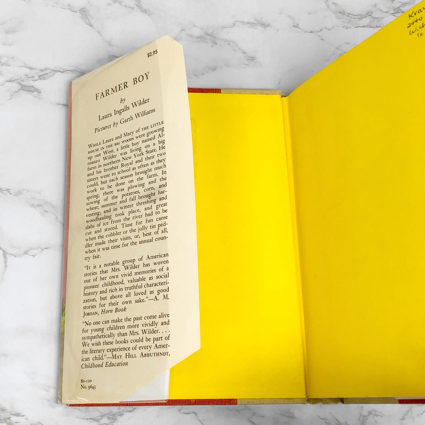 Farmer Boy by Laura Ingalls Wilder • Garth Williams [SECOND HARDCOVER EDITION] 1953 • Harper & Bros. • Little House #2