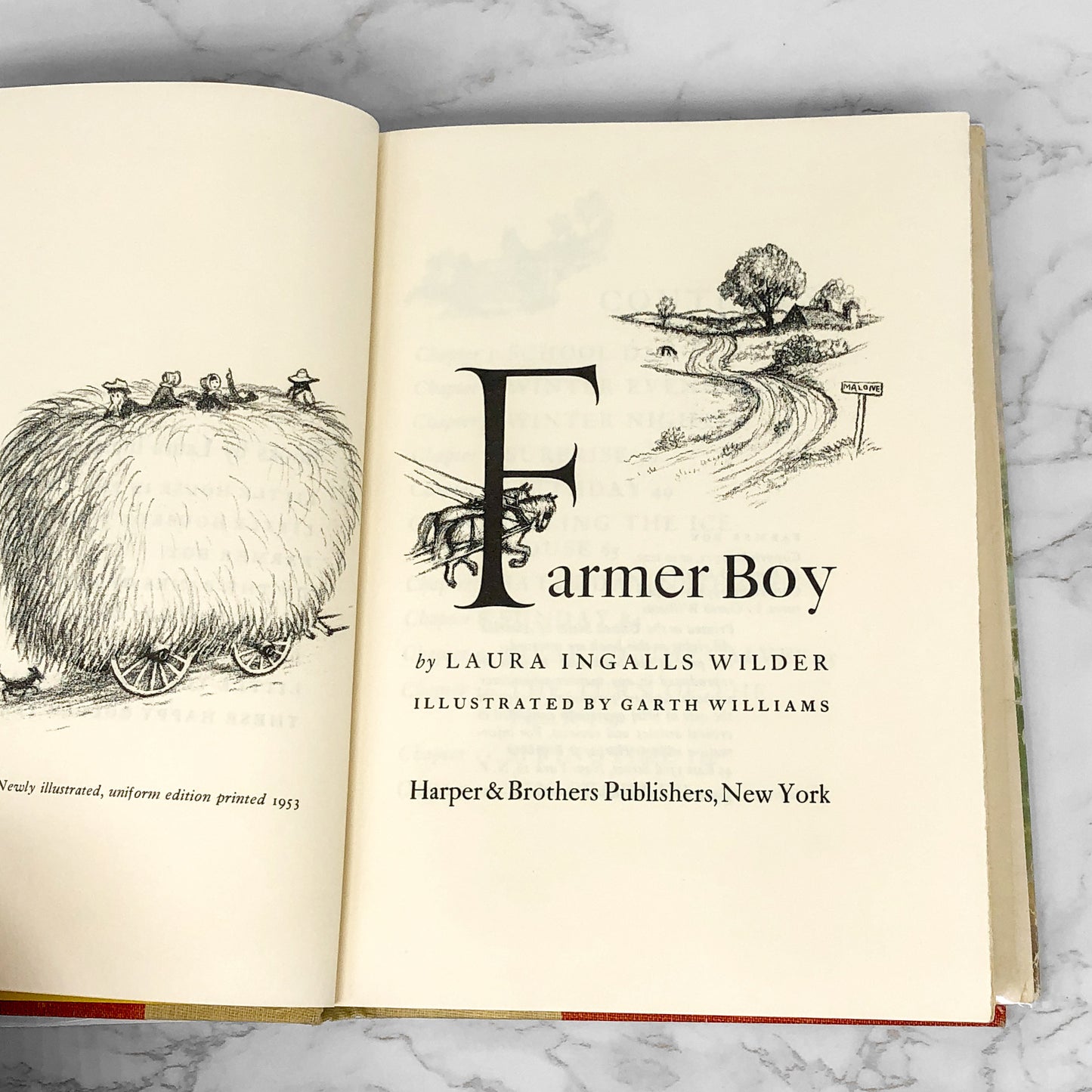 Farmer Boy by Laura Ingalls Wilder • Garth Williams [SECOND HARDCOVER EDITION] 1953 • Harper & Bros. • Little House #2