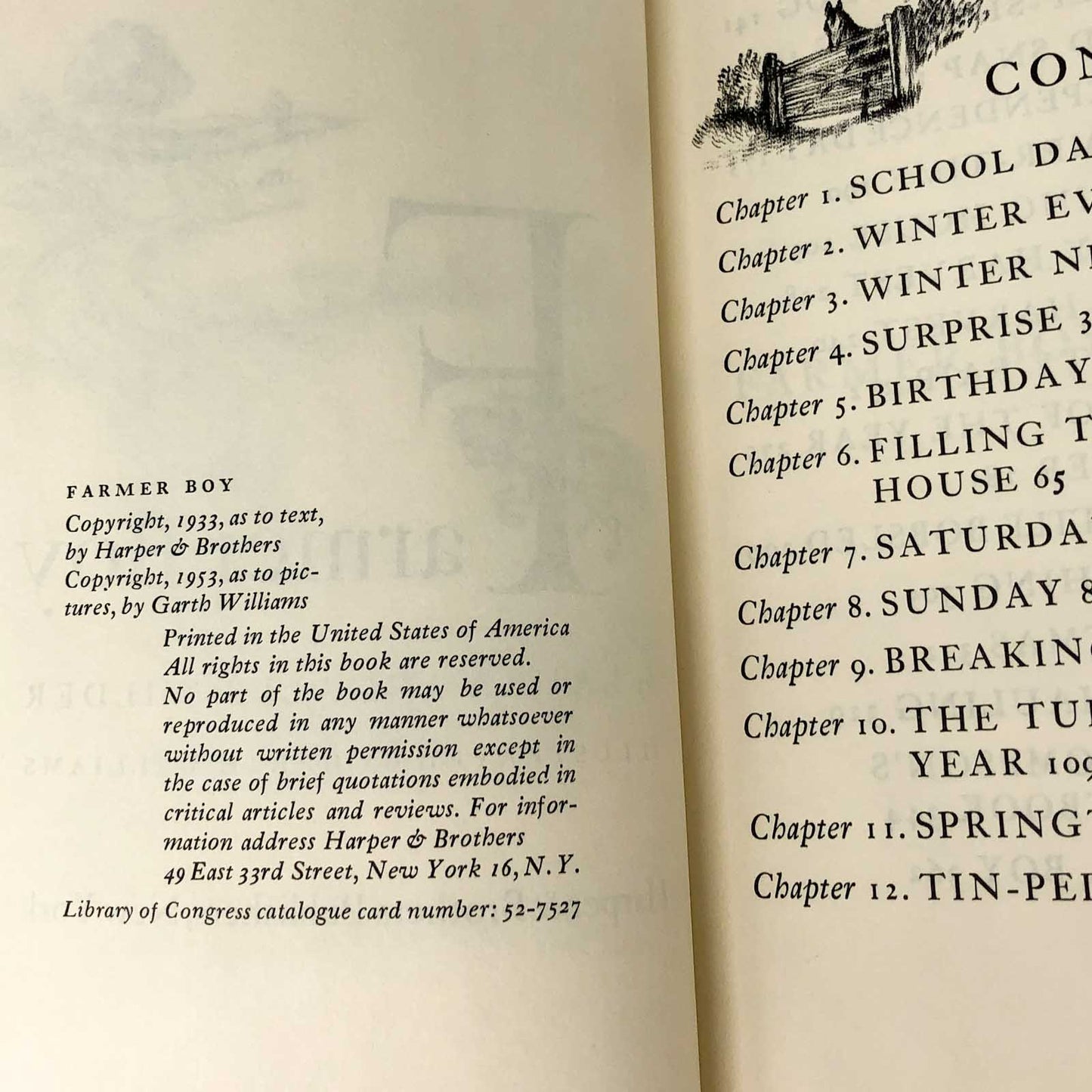 Farmer Boy by Laura Ingalls Wilder • Garth Williams [SECOND HARDCOVER EDITION] 1953 • Harper & Bros. • Little House #2