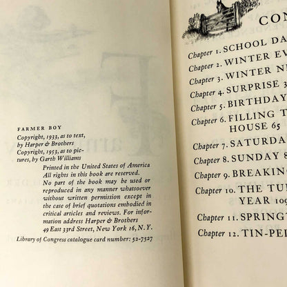 Farmer Boy by Laura Ingalls Wilder • Garth Williams [SECOND HARDCOVER EDITION] 1953 • Harper & Bros. • Little House #2