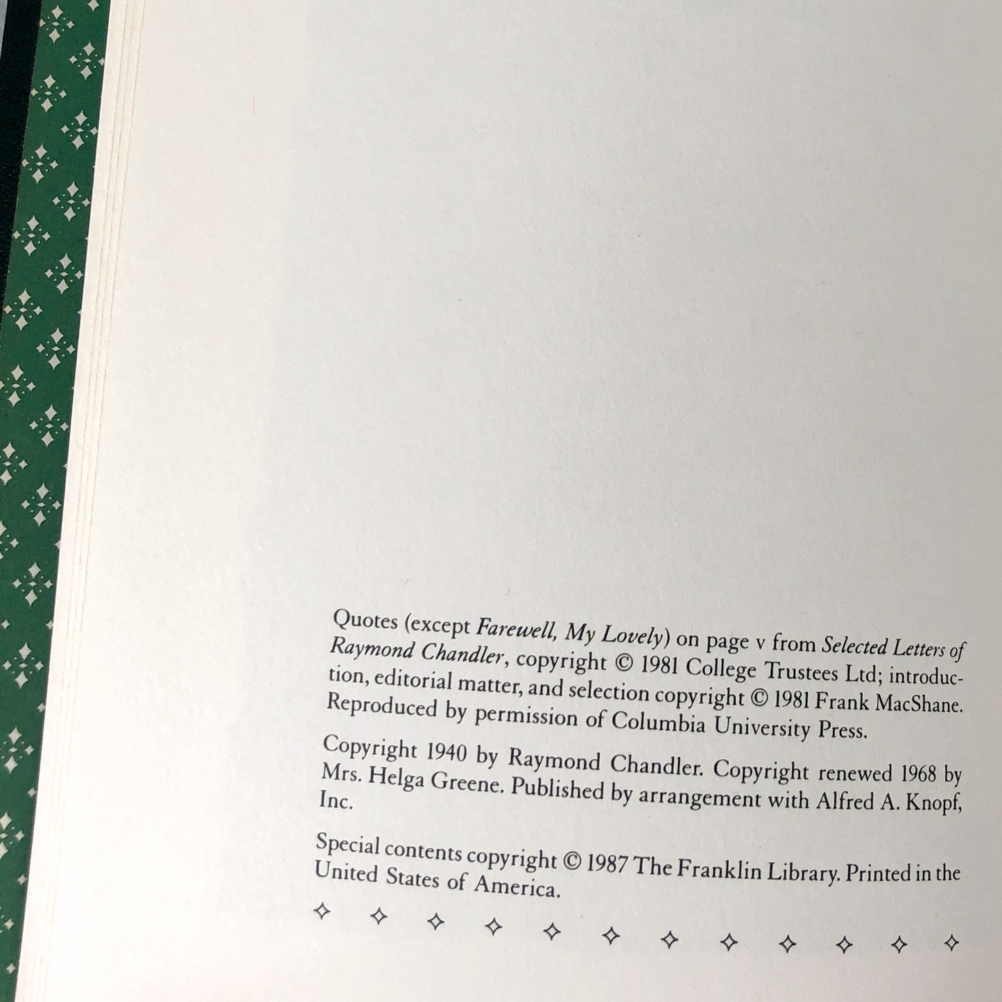 Farewell My Lovely by Raymond Chandler [THE FRANKLIN LIBRARY] 1987 • Rare Edition!