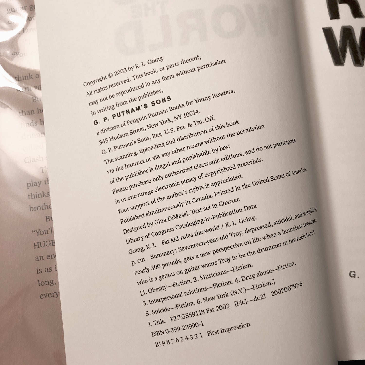 Fat Kid Rules the World by K.L. Going [FIRST EDITION / FIRST PRINTING] - Bookshop Apocalypse