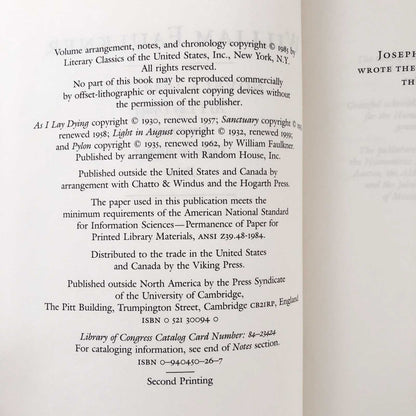 The Novels of William Faulkner [COLLECTOR'S EDITION OMNIBUS] 1984 • Library of America