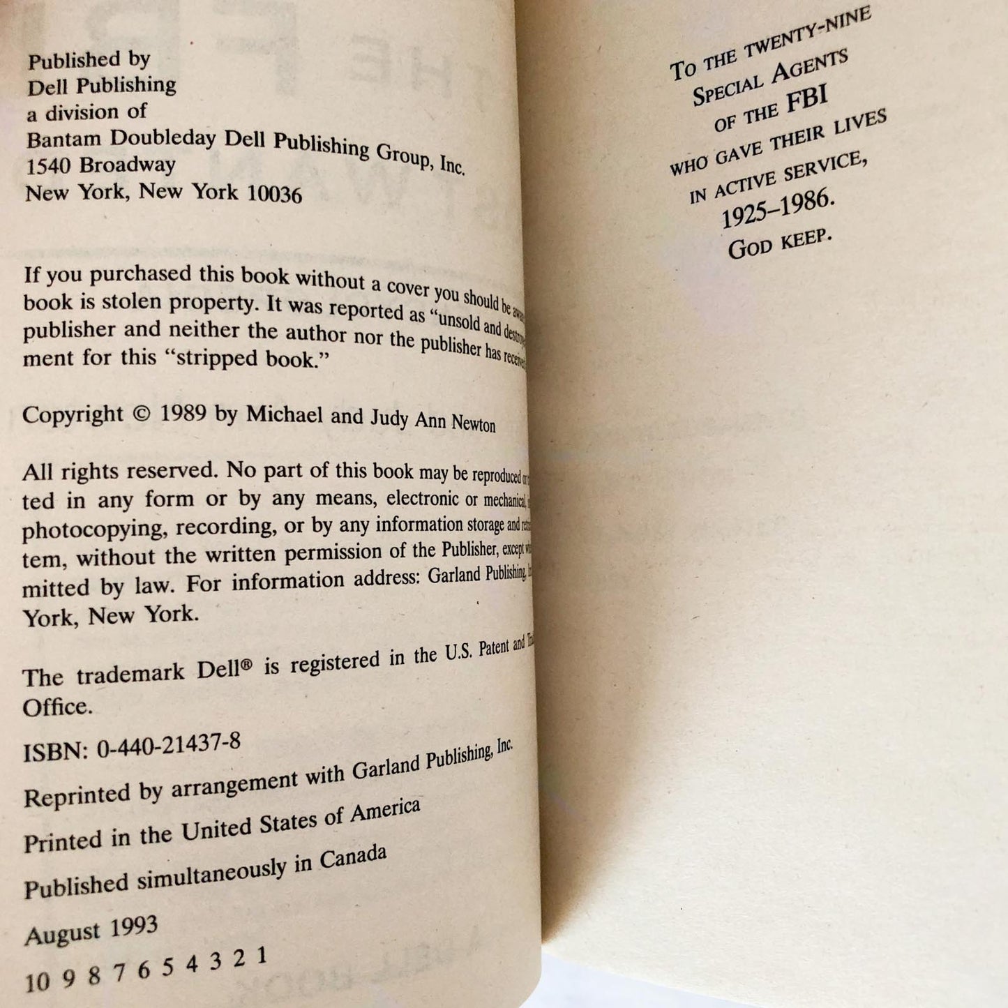 The FBI Most Wanted: An Encyclopedia by Michael & Judy Ann Newton [1993 PAPERBACK]