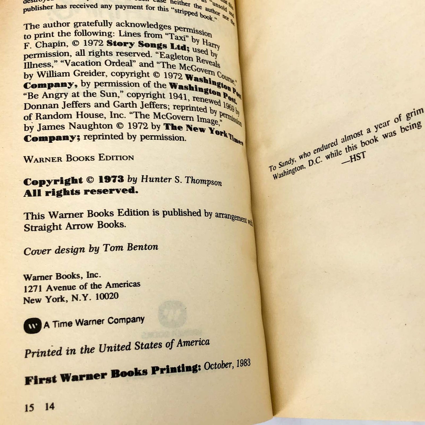 Fear and Loathing on the Campaign Trail '72 by Hunter S. Thompson [1983 PAPERBACK]