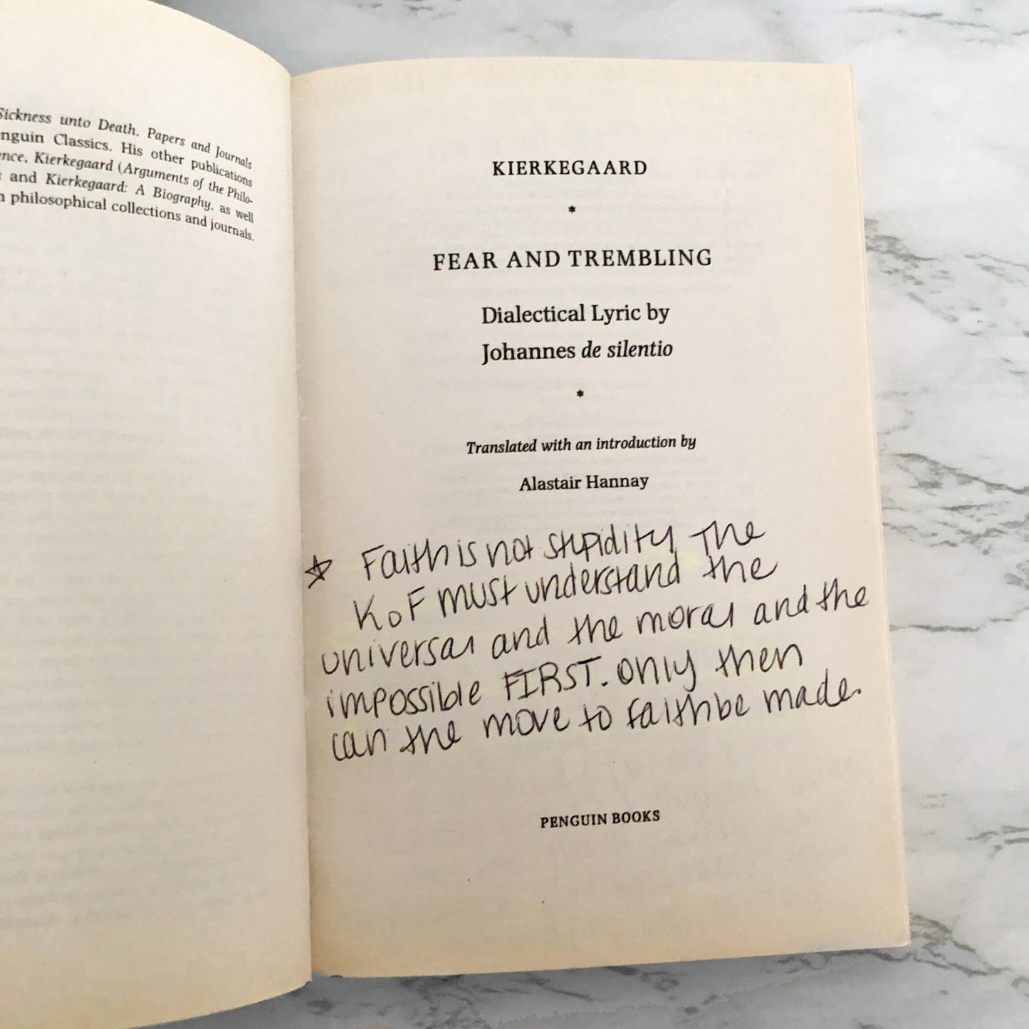 Fear and Trembling by Søren Kierkegaard [PENGUIN TRADE PAPERBACK]