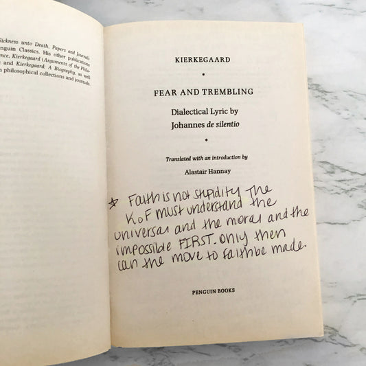 Fear and Trembling by Søren Kierkegaard [PENGUIN TRADE PAPERBACK]