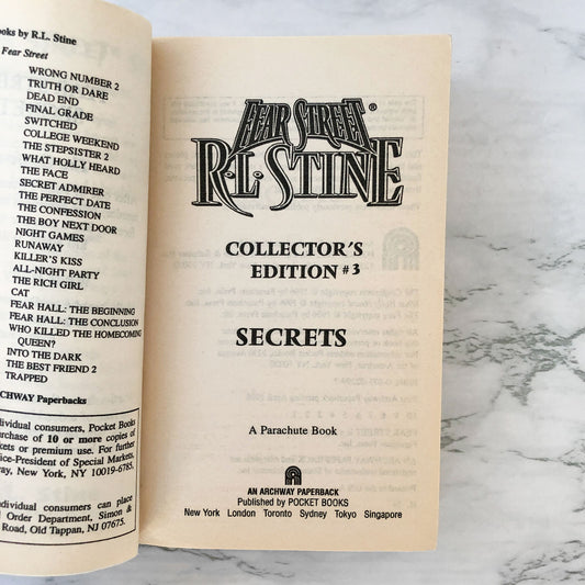 Fear Street Collector's Edition #3: Secrets by R.L. Stine [1998 PAPERBACK] The Confession, What Holly Heard, The Face