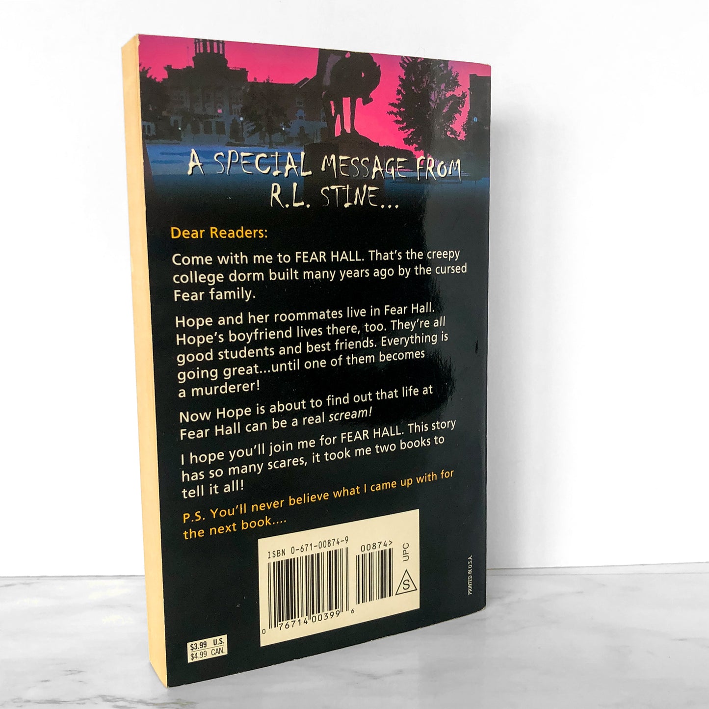 Fear Street: FEAR HALL The Beginning by R.L. Stine [1997 PAPERBACK]