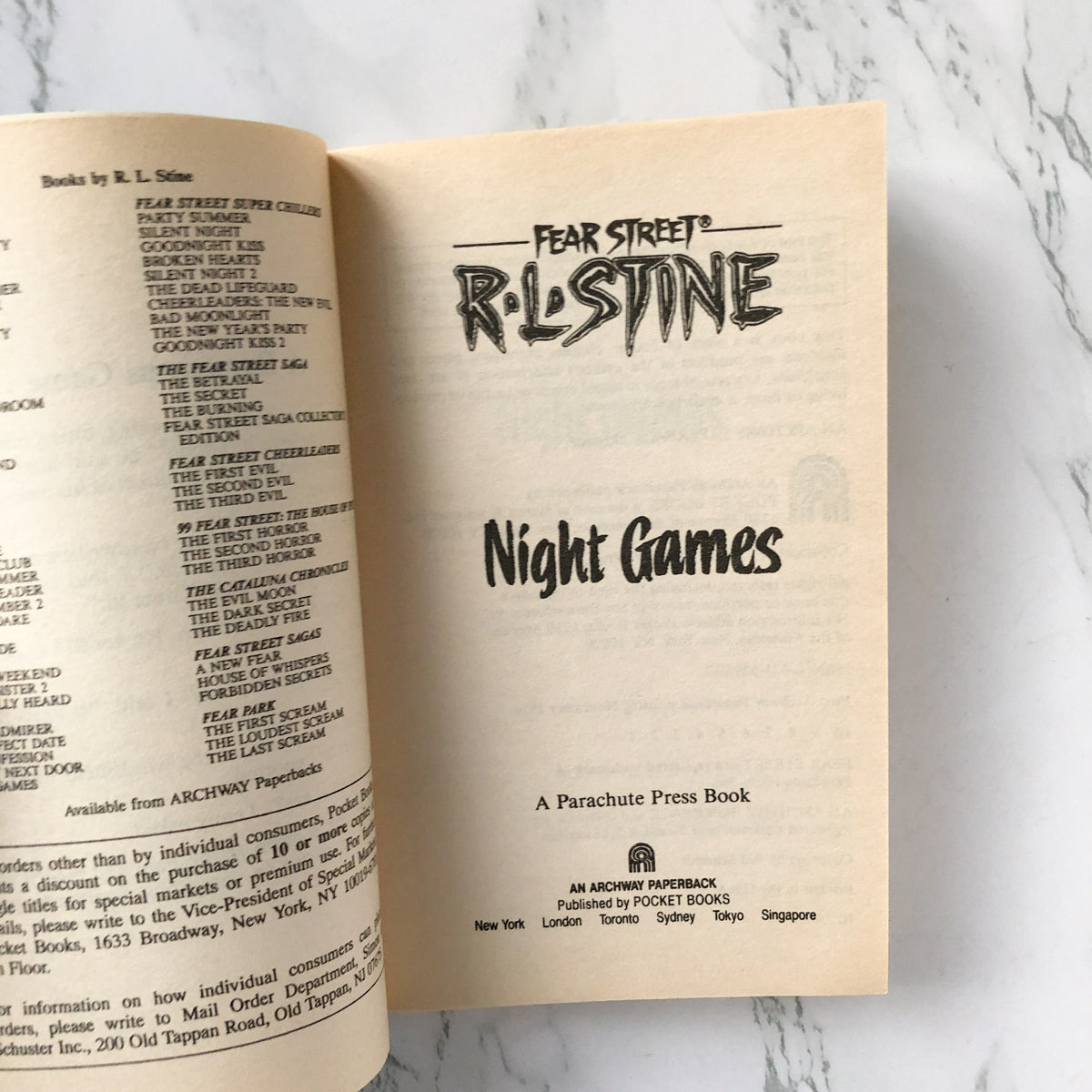 Fear Street #40: Night Games by R.L. Stine [1996 PAPERBACK] - Bookshop Apocalypse