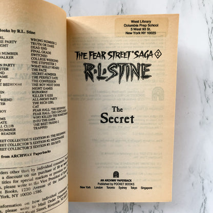 Fear Street Saga: The Secret by R.L. Stine [1993 PAPERBACK] - Bookshop Apocalypse