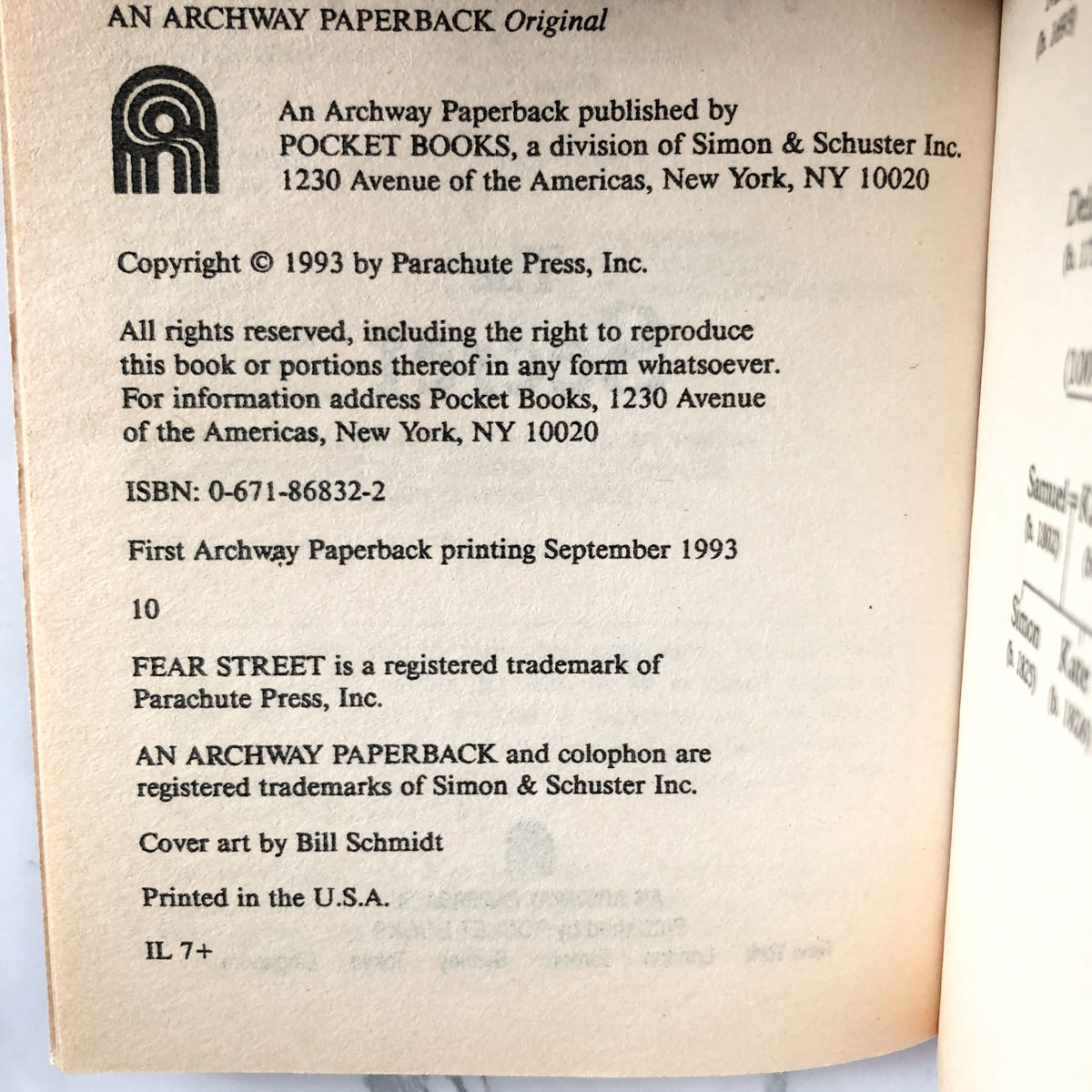 Fear Street Saga: The Secret by R.L. Stine [1993 PAPERBACK] - Bookshop Apocalypse