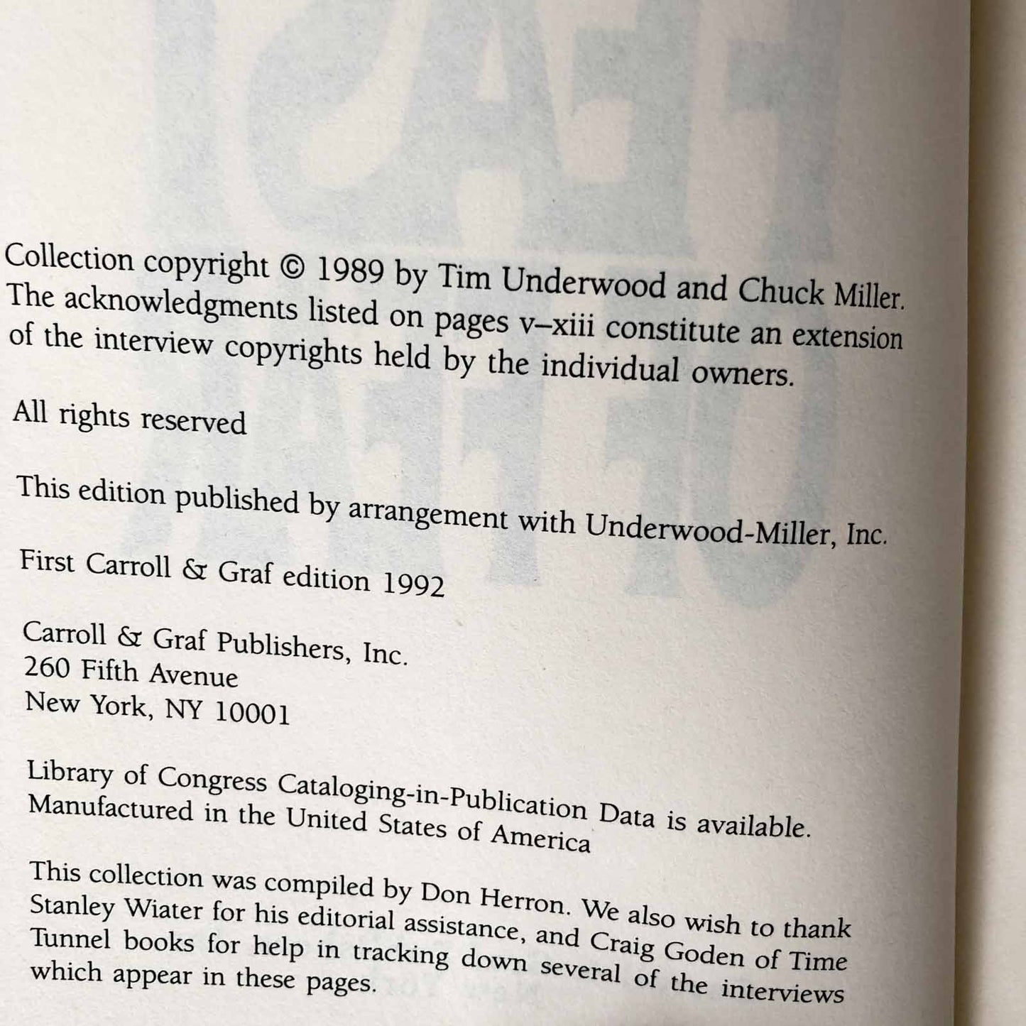 Feast of Fear: Conversations with Stephen King [FIRST EDITION / FIRST PRINTING] 1992