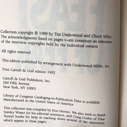Feast of Fear: Conversations with Stephen King [FIRST EDITION / FIRST PRINTING] 1992