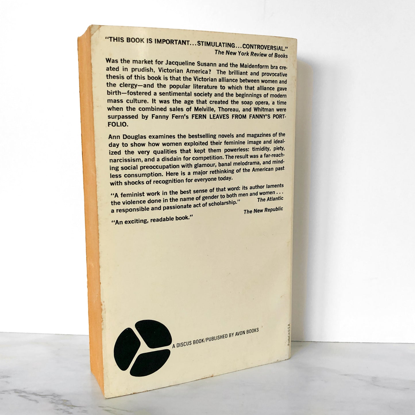 The Feminization of American Culture by Ann Douglas [1978 PAPERBACK]