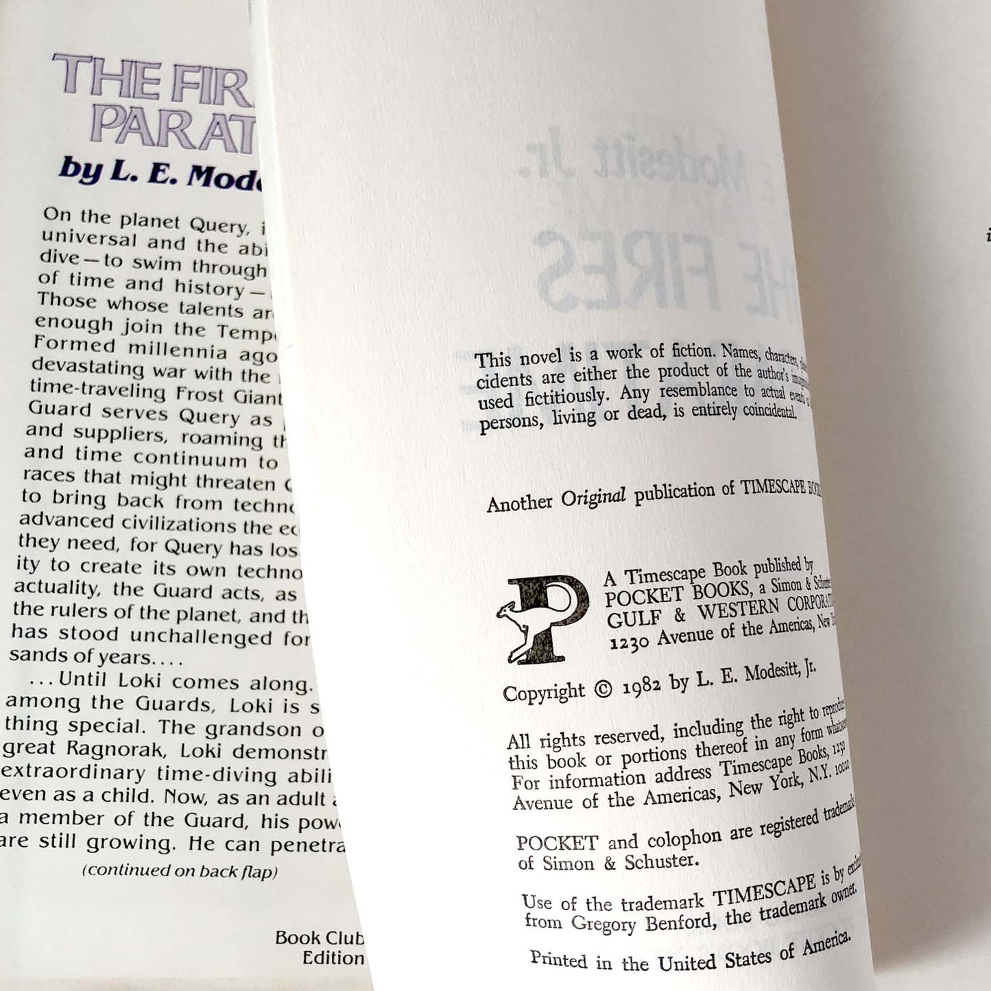 The Fires of Paratime by L.E. Modesitt Jr. [1982 HARDCOVER]