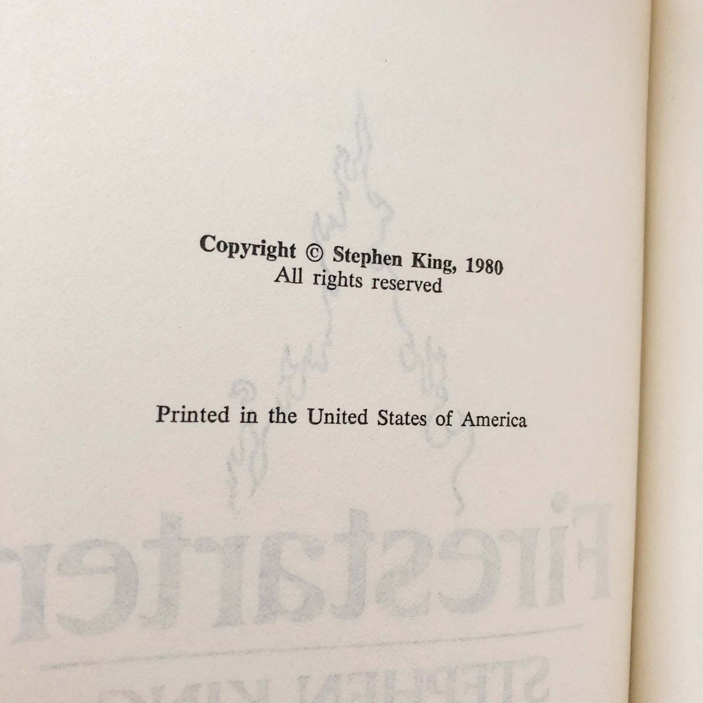 Firestarter by Stephen King [BOOK CLUB EDITION / 1980]