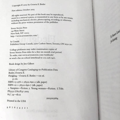 Fledgling by Octavia E. Butler [FIRST EDITION • FIRST PRINTING] 2005