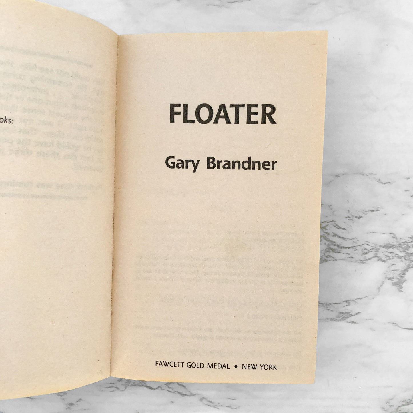 Floater by Gary Brandner [FIRST EDITION PAPERBACK] 1988 • Fawcett Gold