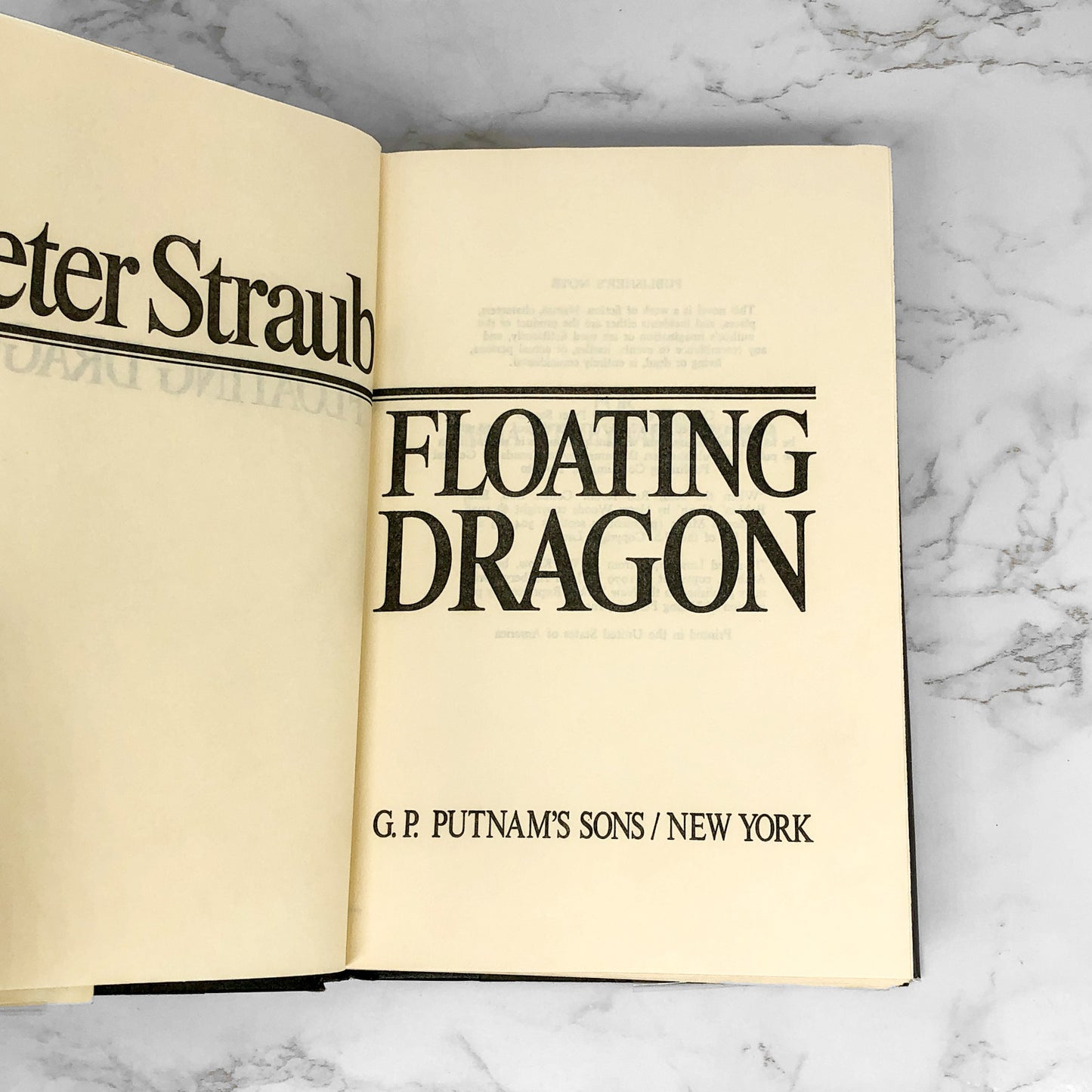 Floating Dragon by Peter Straub [1983 HARDCOVER] BCE • G.P. Putnam's Sons