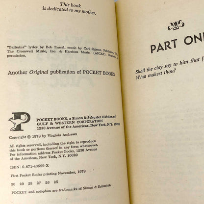 Flowers in the Attic by V.C. Andrews [FIRST PAPERBACK EDITION] 1979 • Pocket