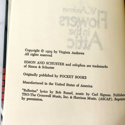 Flowers in the Attic by V.C. Andrews [1979 HARDCOVER]