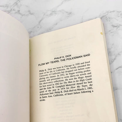 Flow My Tears, the Policeman Said by Philip K. Dick [TRADE PAPERBACK] 1993