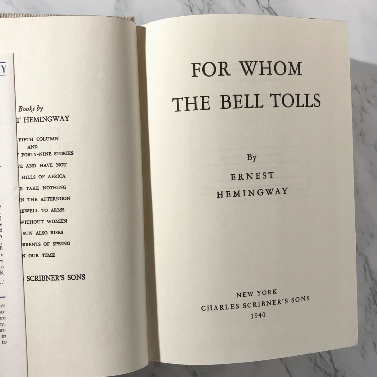 For Whom the Bell Tolls by Ernest Hemingway [FIRST EDITION FACSIMILE 1968] - Bookshop Apocalypse
