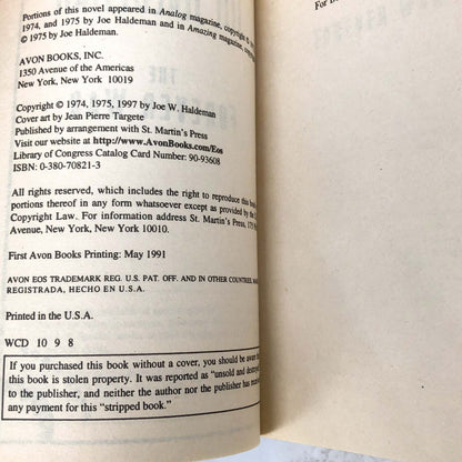 The Forever War by Joe Haldeman [1991 PAPERBACK] Avon • Eos