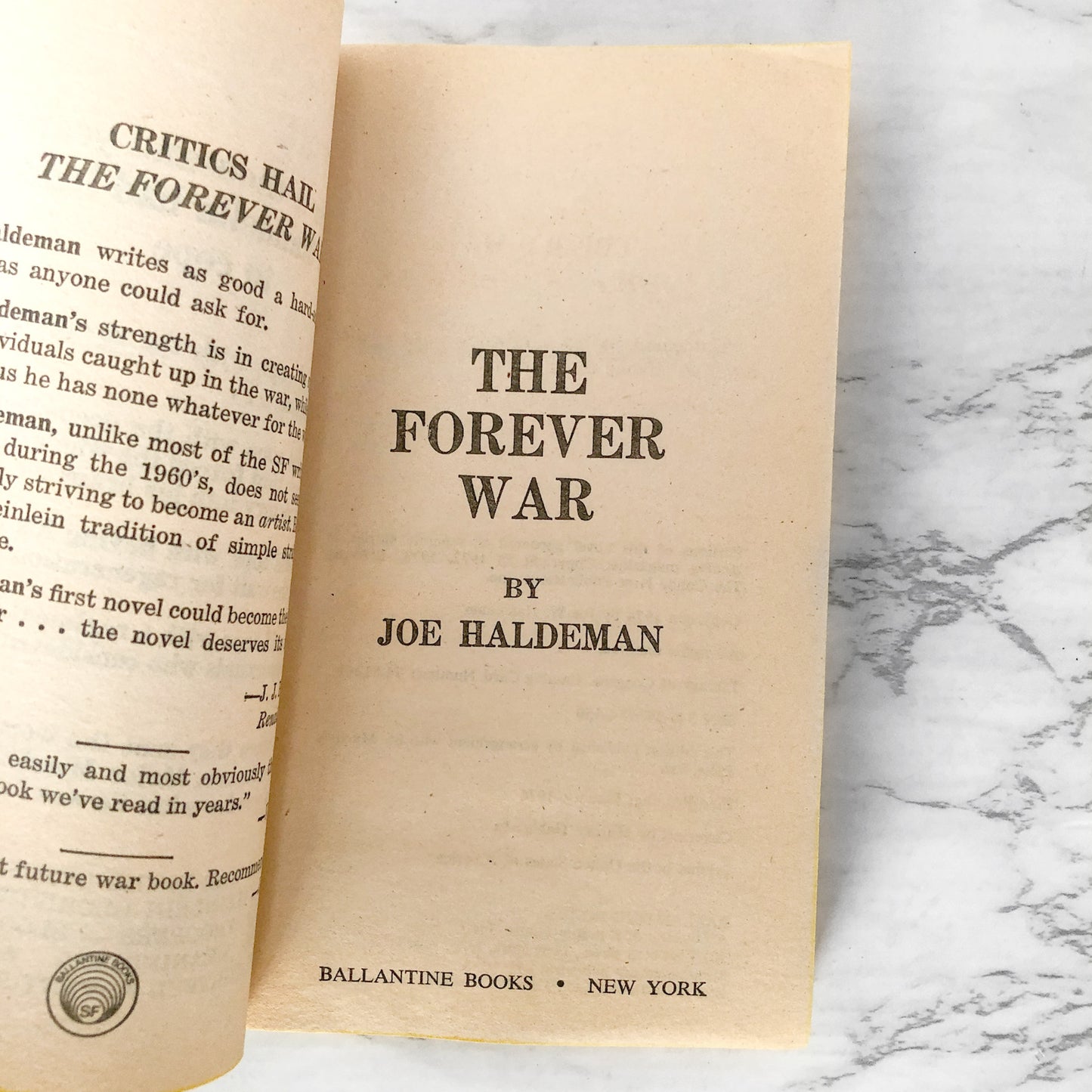 The Forever War by Joe Haldeman [FIRST PAPERBACK PRINTING] 1976