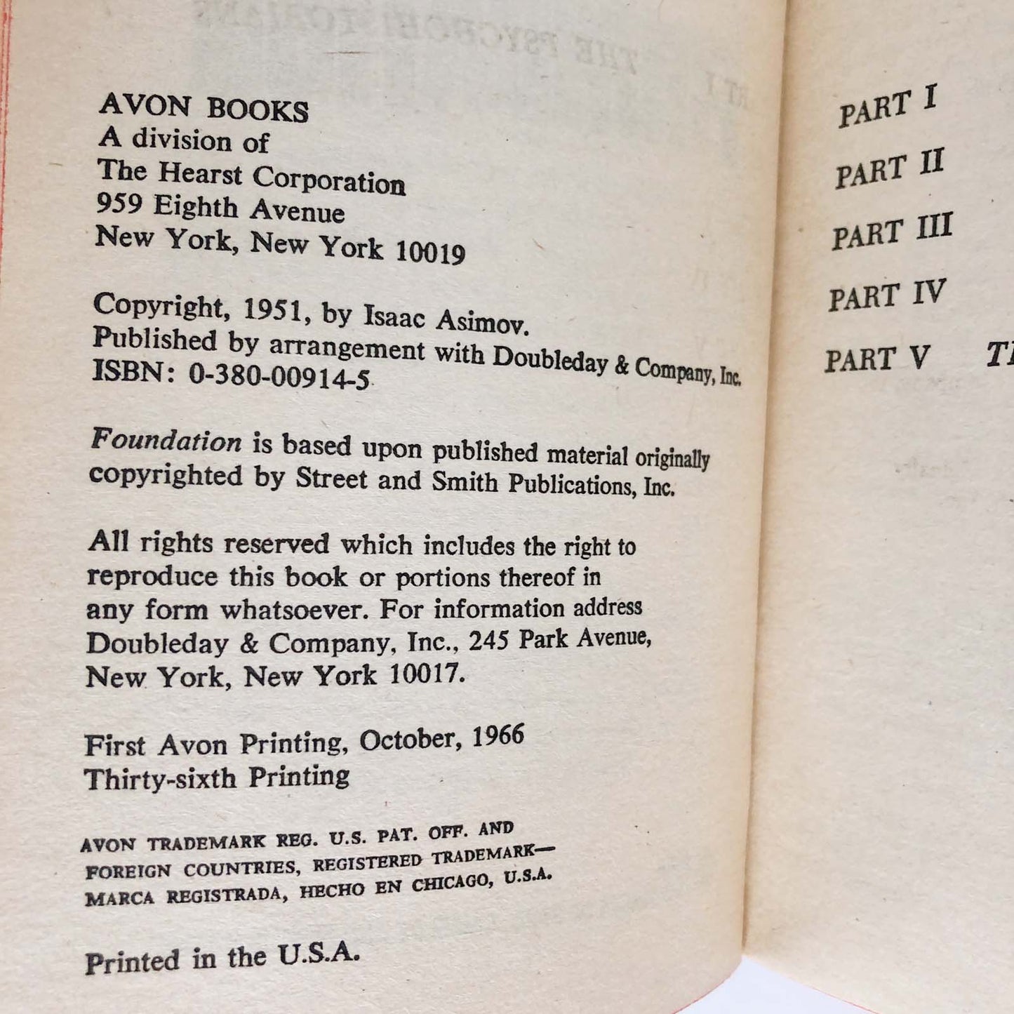 Foundation by Isaac Asimov [1966 PAPERBACK]